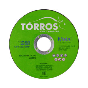 Круг отрезной для стали TORROS 115*1,0*22,2  арт.901Т111101, (Китай)