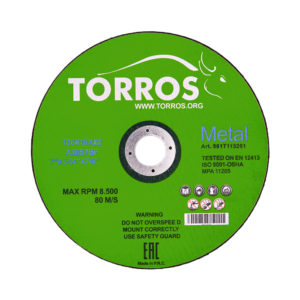 Круг отрезной для стали TORROS 180*1,8*22,2  арт.901Т118181, (Китай)