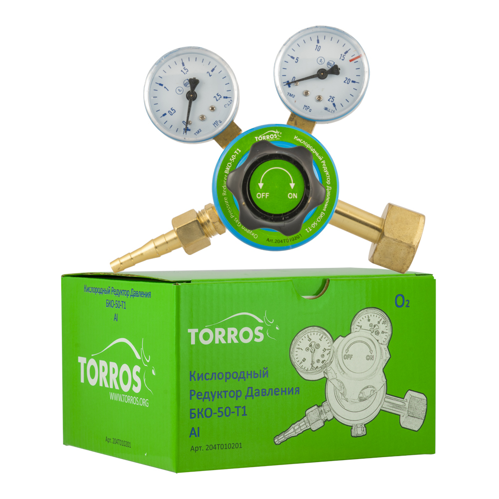 Редуктор кислородный TORROS БКО-50-Т1 (Al), арт.204T010201, алюминиевый (Китай) — изображение 2